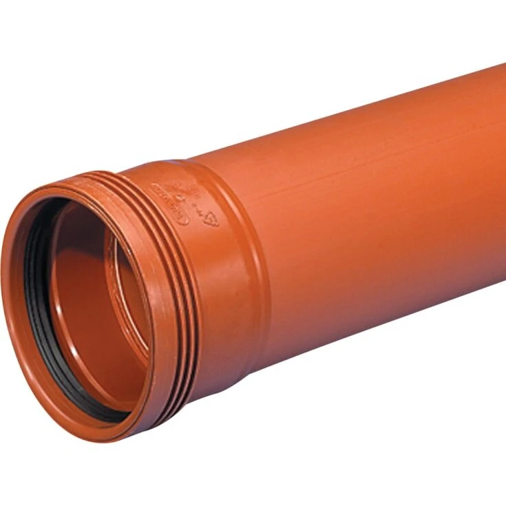 WAVIN PP kloakrør 200x3000 mm m. muffe SN8 EN 1852