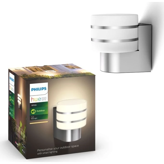 Philips Hue Tuar Udendørs Væglampe 9W - Børstet stål