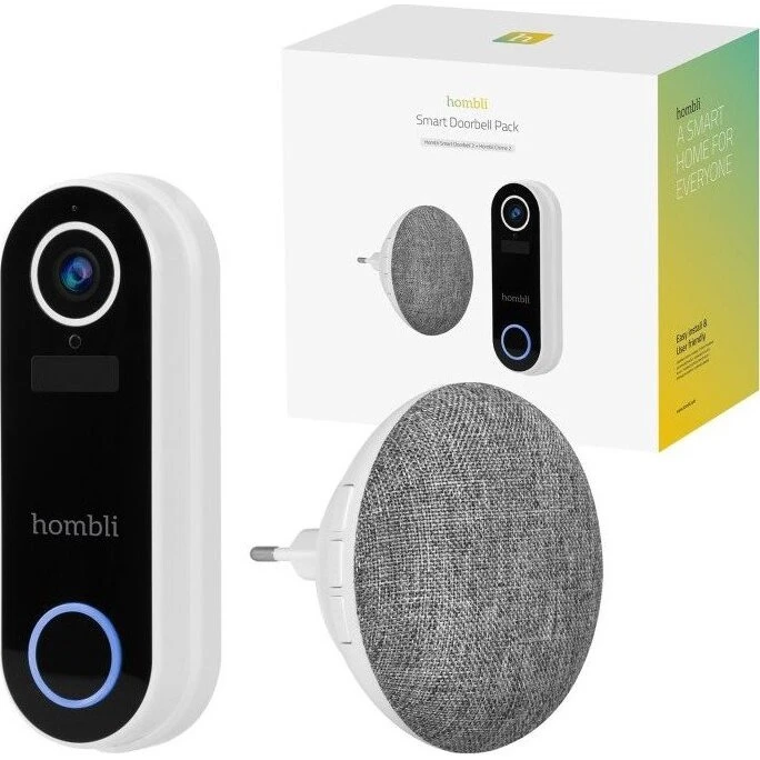 Hombli Smart Doorbell 2 - Pakke med Chime (Hvid)