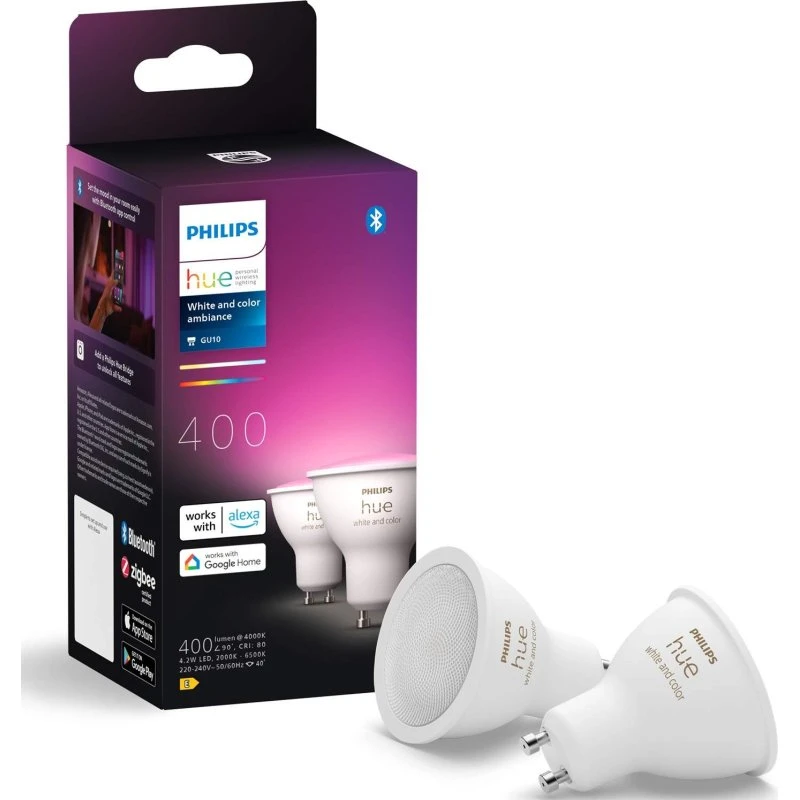 Philips Hue White & Color Ambiance GU10 2-pak (400 lm)