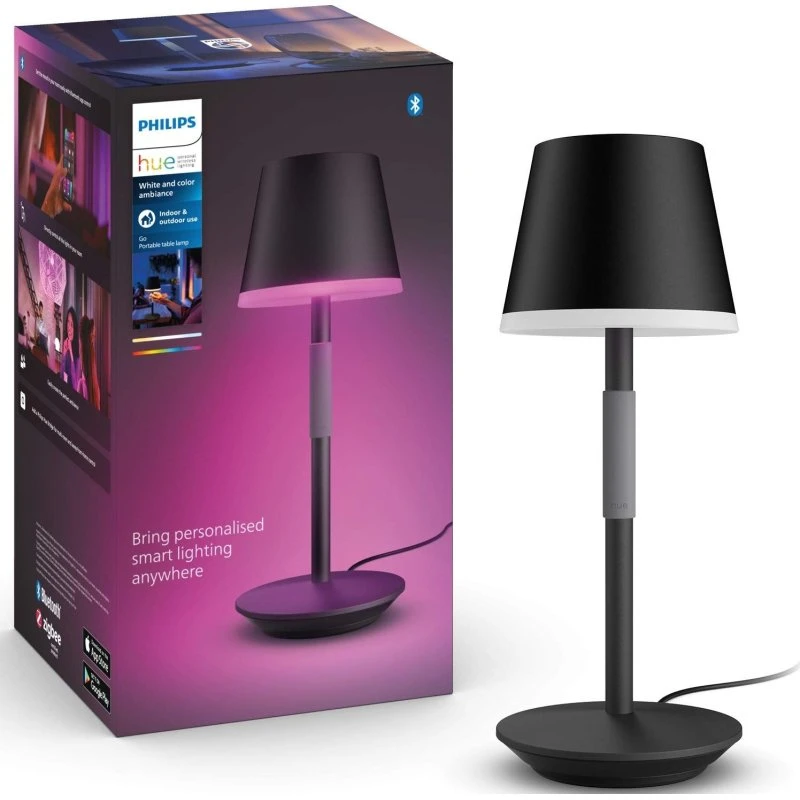 Philips Hue Go – bærbar smart bordlampe, sort