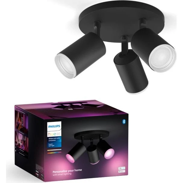Philips Hue Fugato 3-spot sort – White & Color Ambience