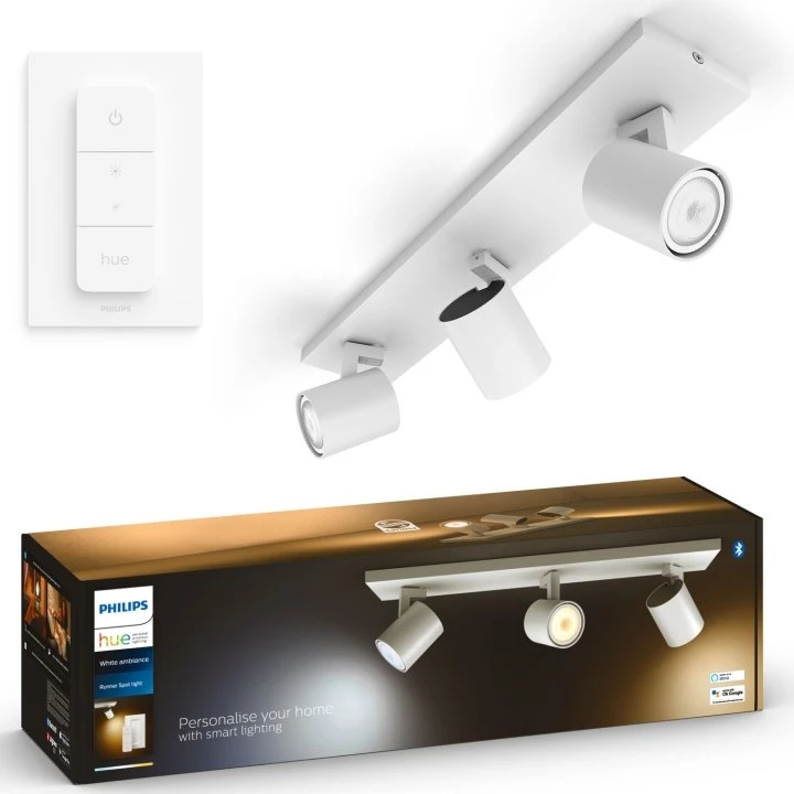 Philips Hue Runner White Ambiance 3-spot inkl. dimmer