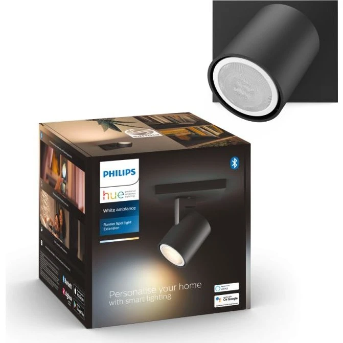 Philips Hue Runner Enkelt Spot Sort – White Ambiance GU10