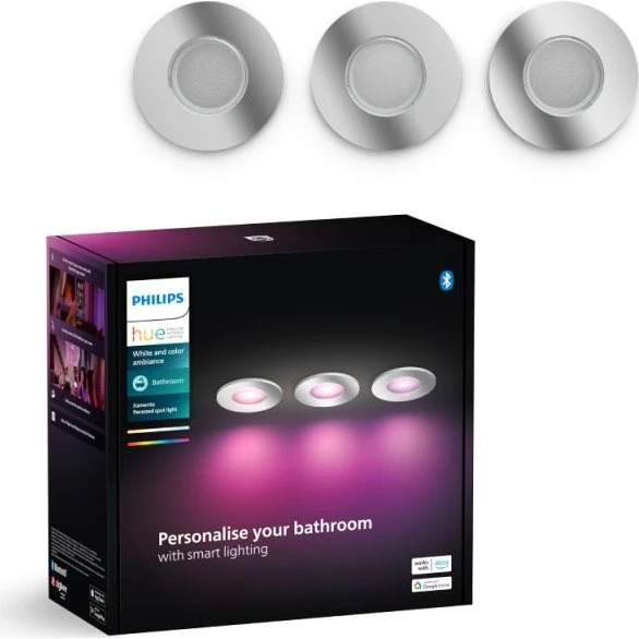 Philips Hue Xamento Indbygningsspot Krom 3x4,2W (3-pak)