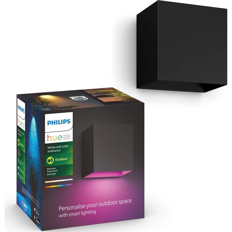 Philips Hue Resonate Udendørs Væglampe (Sort)