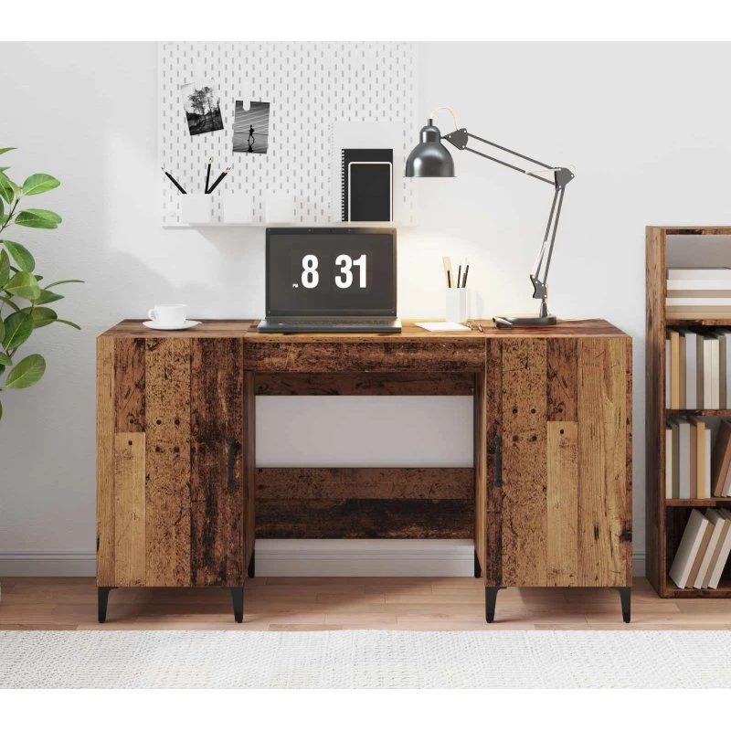 Skrivebord i konstrueret 'gammelt' træ 140x50x75 cm