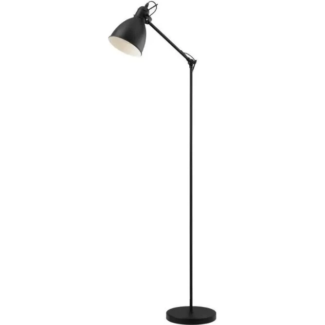 EGLO Priddy gulvlampe sort, justerbar arm (H137 cm)