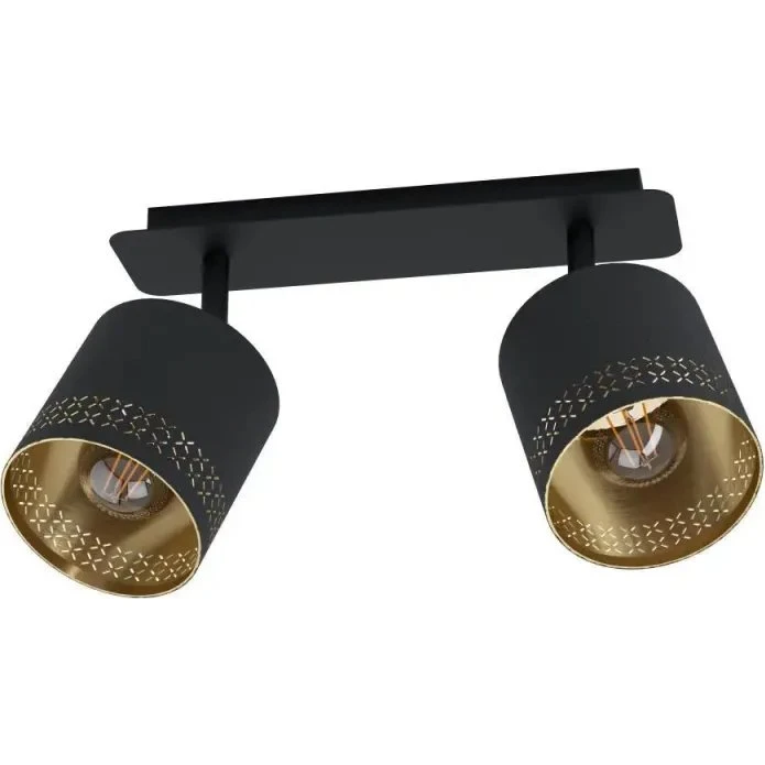 EGLO Esteperra Væglampe 2xE27 Sort/Guld