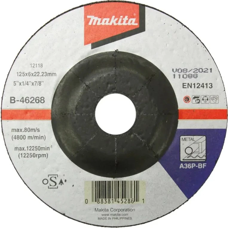 Makita Kværneskive 125x6x22mm A36P-BF – Til metal