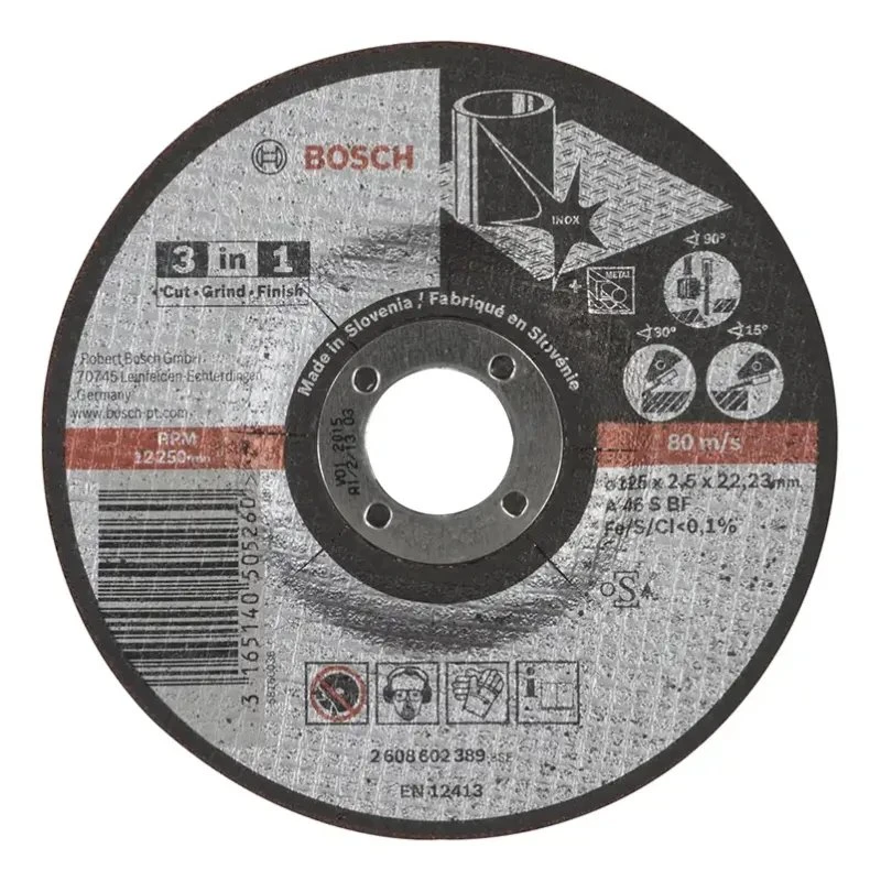 Bosch 3-i-1 skæreskive 125x2,5x22,23 mm (A46 S BF)