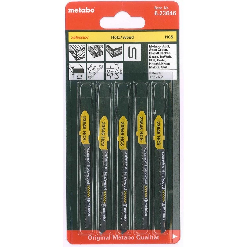 Metabo stiksavsklinger HCS 57 mm, 5 stk