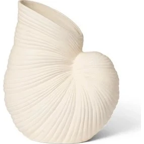 Ferm Living Shell Vase Off-White - Skulpturel keramikvase