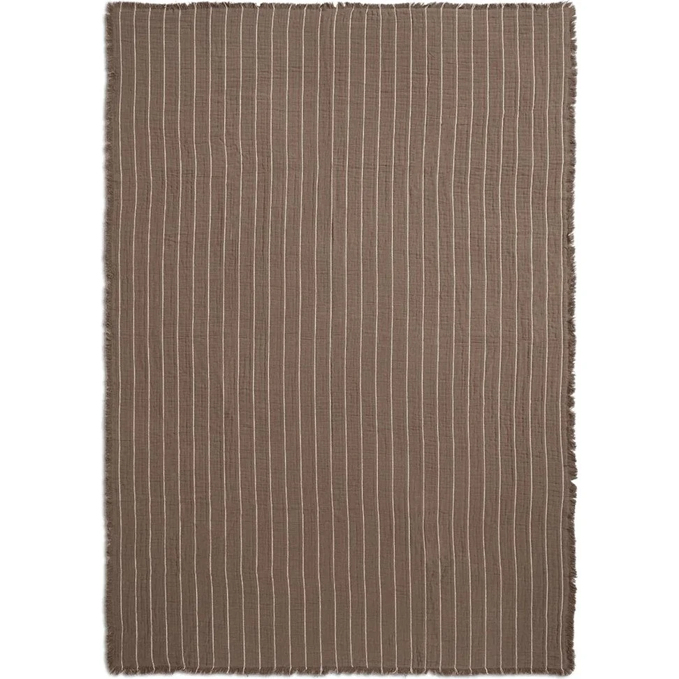 ferm LIVING Aires sengetæppe single – Stone