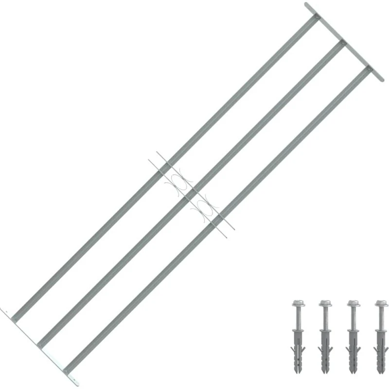Sikkerhedsgitter til vindue 3 tværstænger justerbart 1000–1500 mm