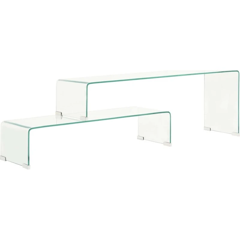 Sofabordssæt i hærdet glas 2 dele (90/110 x 30 cm)