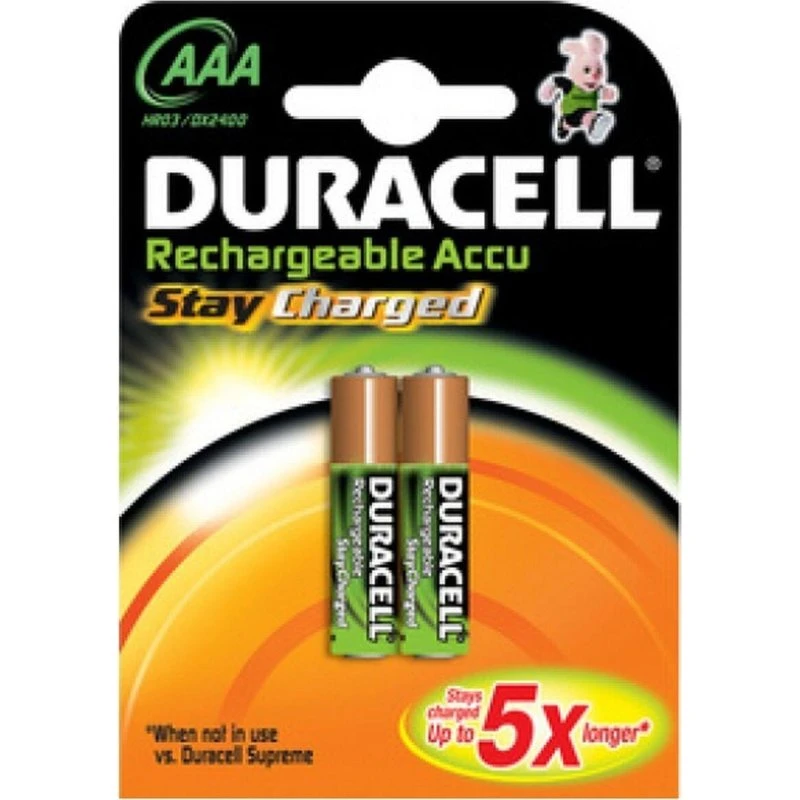 Duracell HR03 AAA genopladelige 1,2V 800mAh (2 stk)