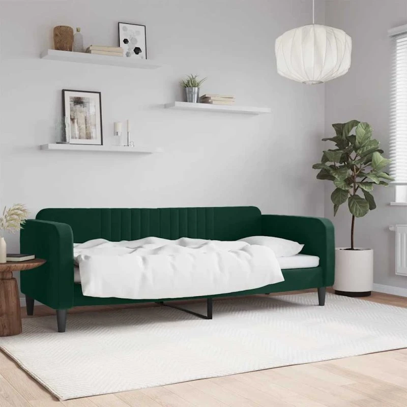 Daybed 80x200 cm velour mørkegrøn