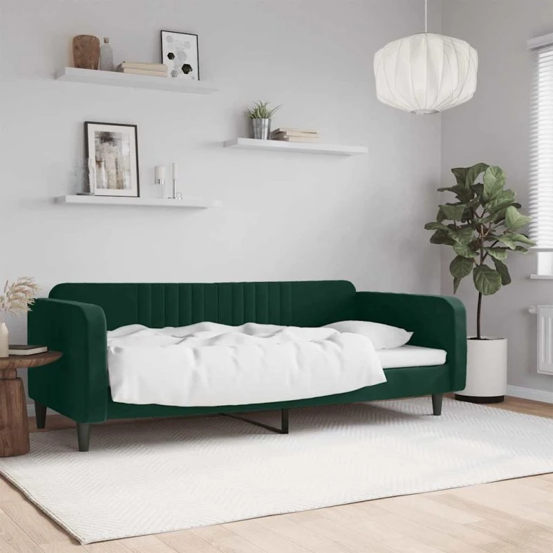 Daybed 90x200 cm velour mørkegrøn