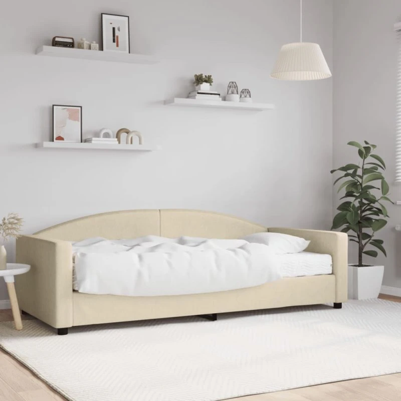 Daybed 90x200 cm med madras - creme stof