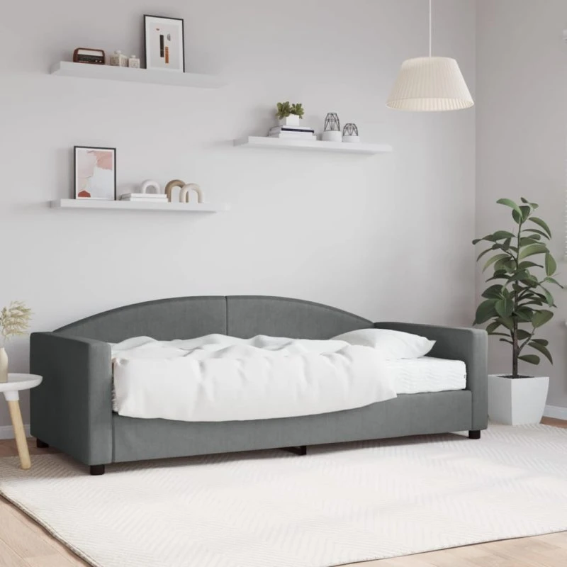 Daybed med madras 90x190 cm - Mørkegrå stof