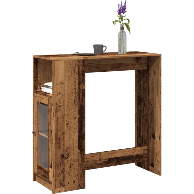 Barbord 101x40x103,5 cm i konstrueret 'gammelt træ'