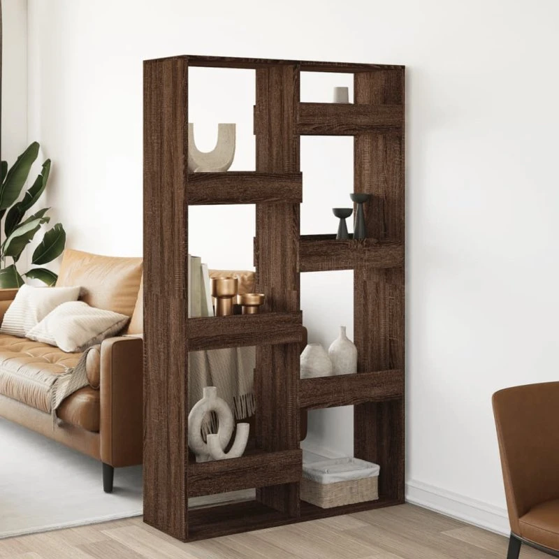 Rumdeler/reol 100x33x175 cm i konstrueret træ (egetræsfarve)