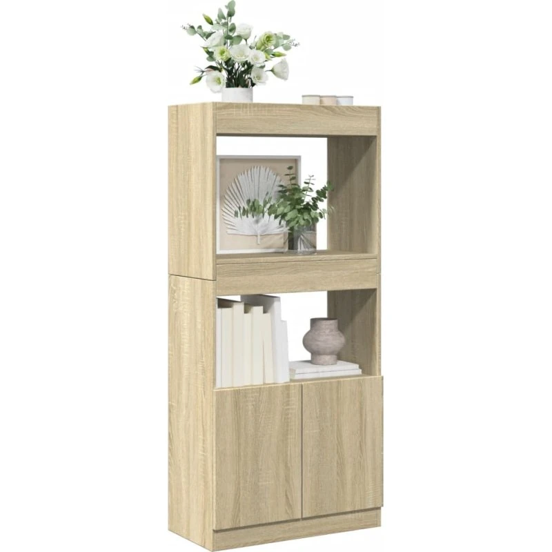 Højskab 63x33x140 cm i sonoma-eg – konstrueret træ