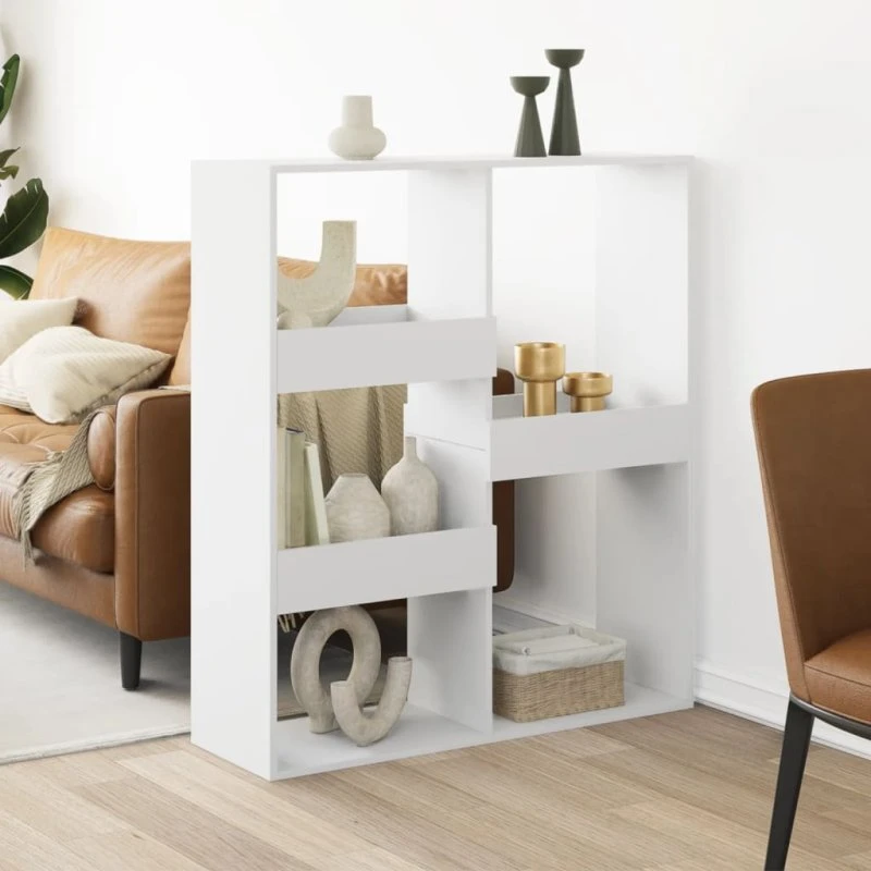 Rumdeler/reol 100x33x115 cm - hvid konstrueret træ