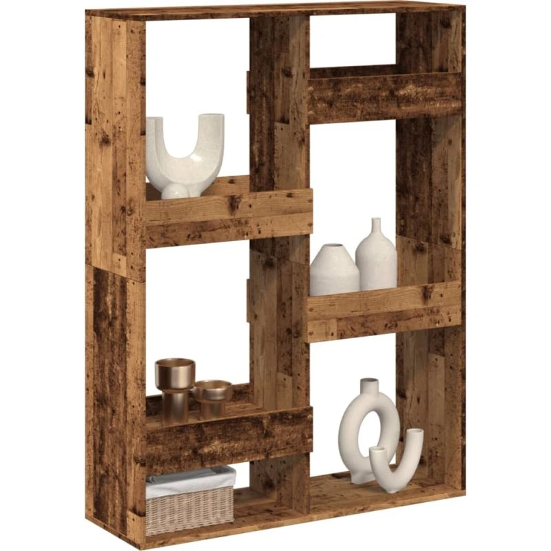 Rumdeler/reol 100x33x135 cm i konstrueret træ – antik finish