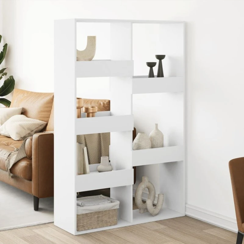Rumdeler reol 100x33x155,5 cm hvid - konstrueret træ