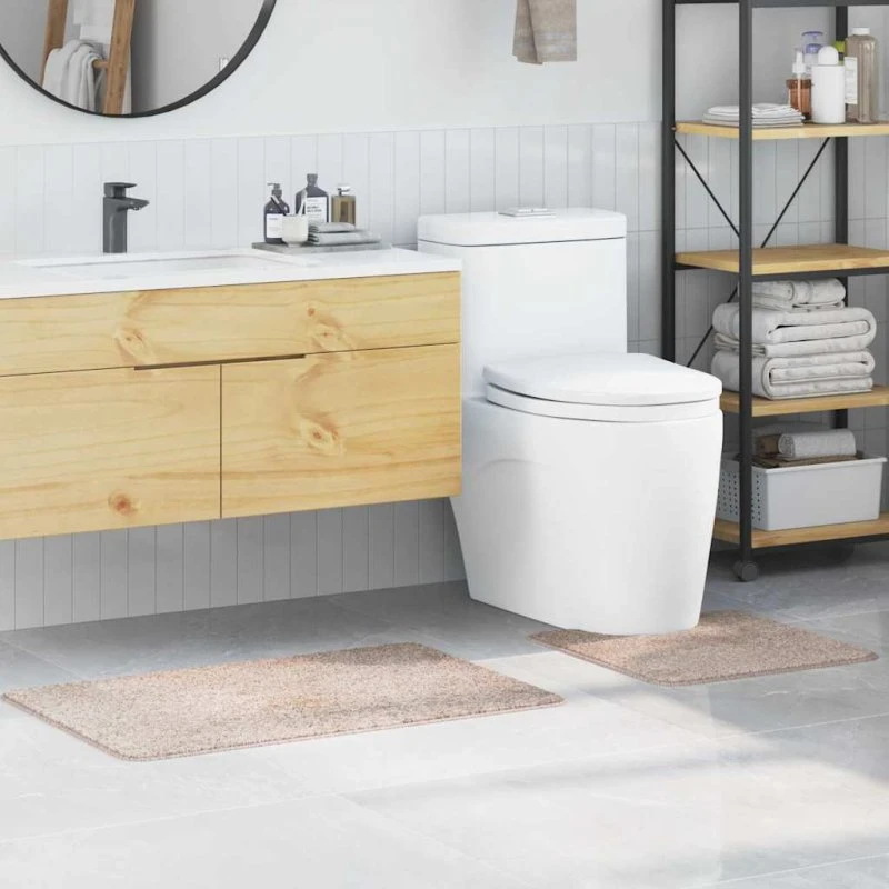 Skridsikre badeværelsesmåtter 2 stk – creme, PP