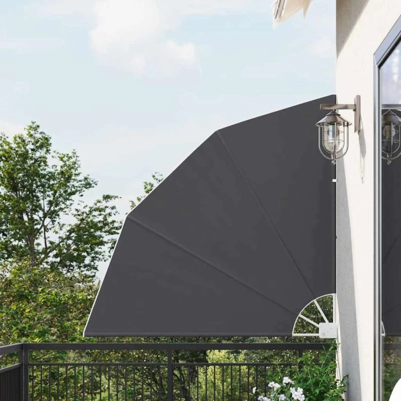 Balkon afskærmning 140x140 cm – Sort polyester