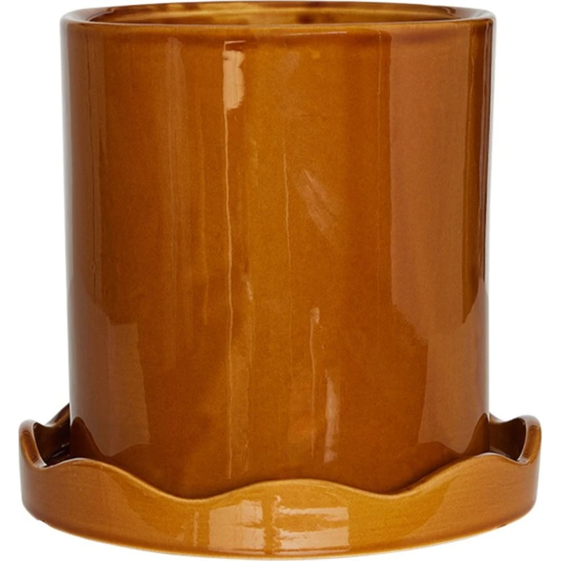OYOY Nami urtepotte med underskål Ø16,5 – Amber