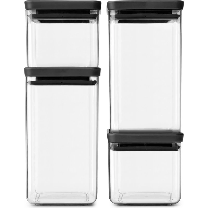 Brabantia Tasty+ opbevaringssæt mørkegrå, 4 stk.