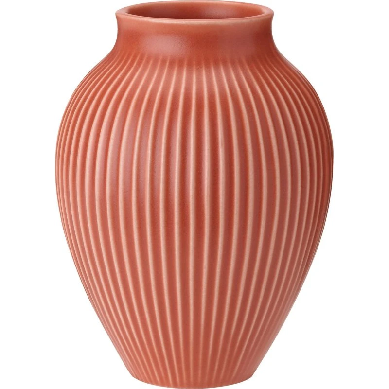 Knabstrup Vase riflet 12,5 cm – Coral