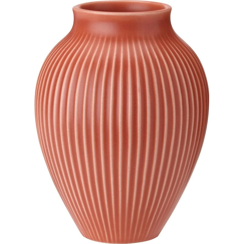 Knabstrup vase 27 cm - riflet coral