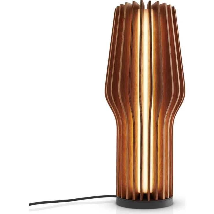 Radiant genopladelig bordlampe i egetræ – PLEASE WAIT