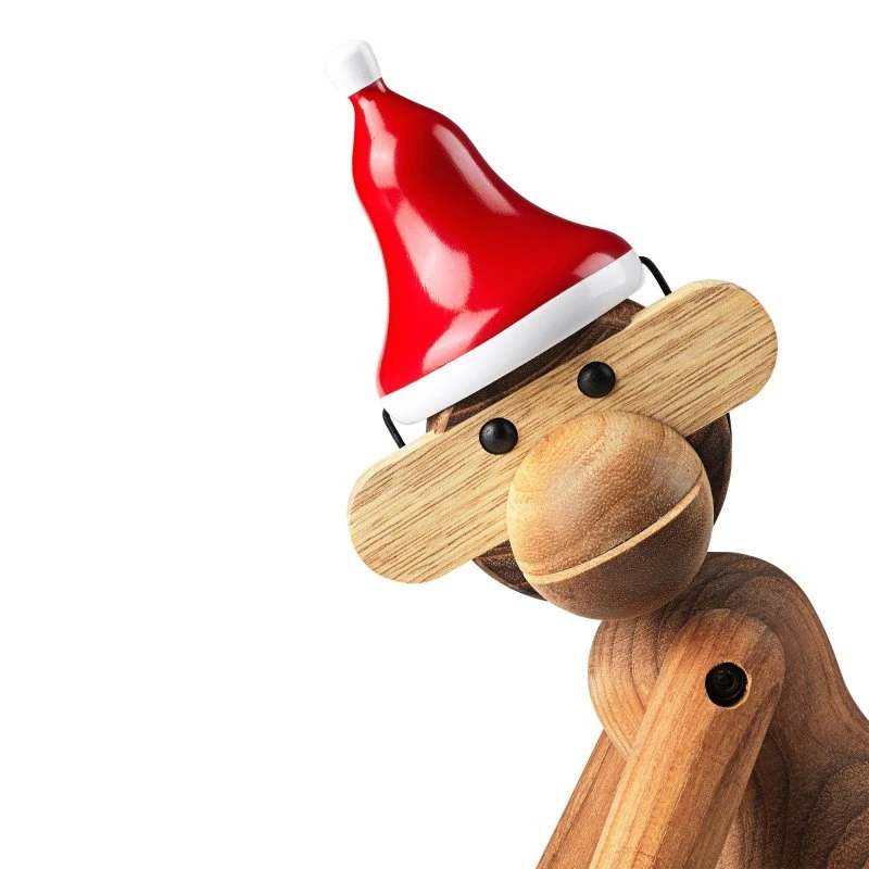 Kay Bojesen Nissehue til mellem - rød/hvid (FSC bøgetræ)