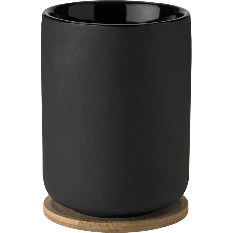 Stelton Theo termokrus 0,25 l med bambus underlag - sort