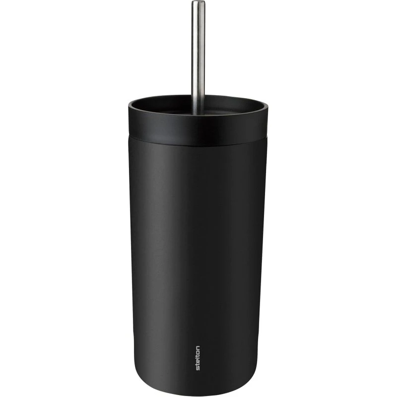 Stelton To Go Sip termokrus 0,4 L med sugerør – Soft Sort