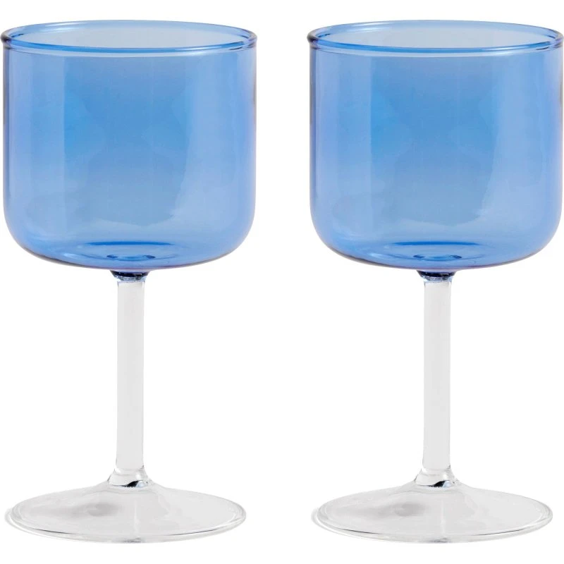 HAY Tint vinglas 2-pak, blå/klar 25 cl