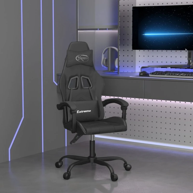 Drejelig gamingstol i kunstlæder, sort