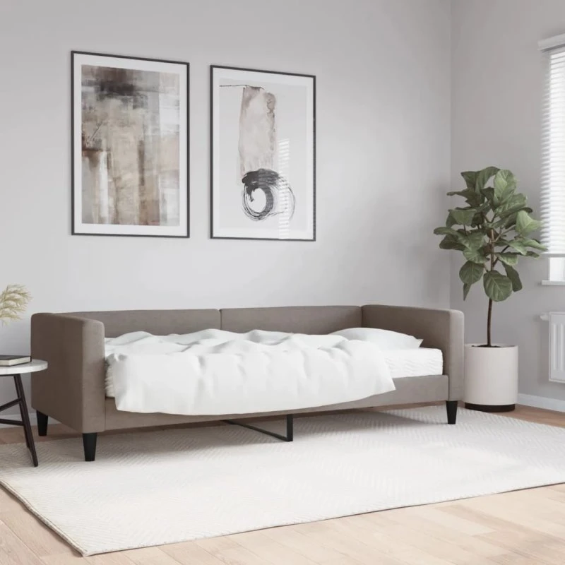 Daybed 80x200 cm med madras – stof gråbrun