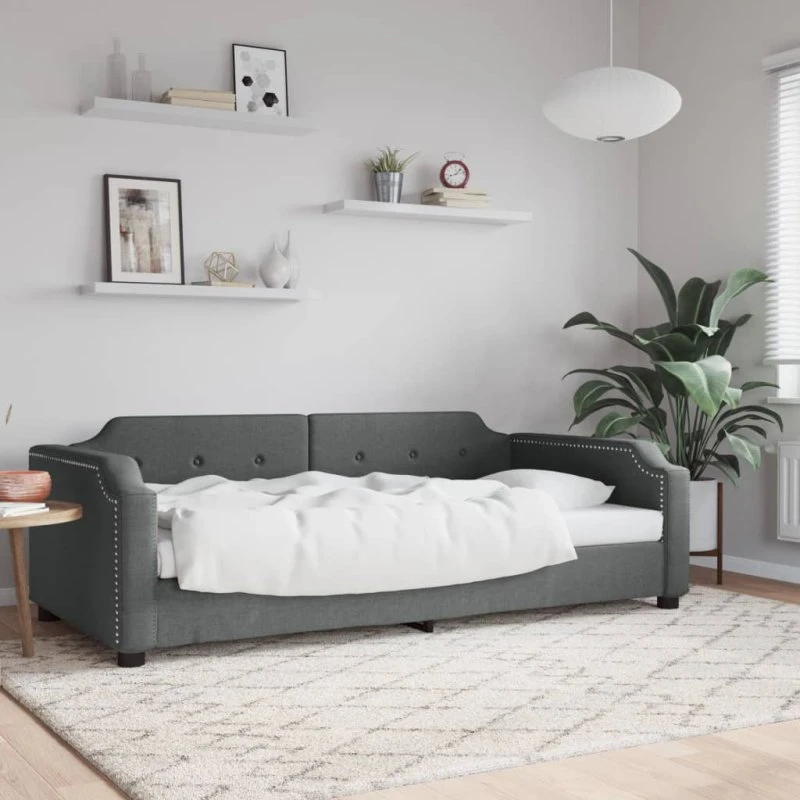 Daybed 100x200 cm stof mørkegrå