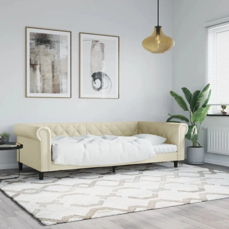 Daybed 100x200 cm i kunstlæder - creme