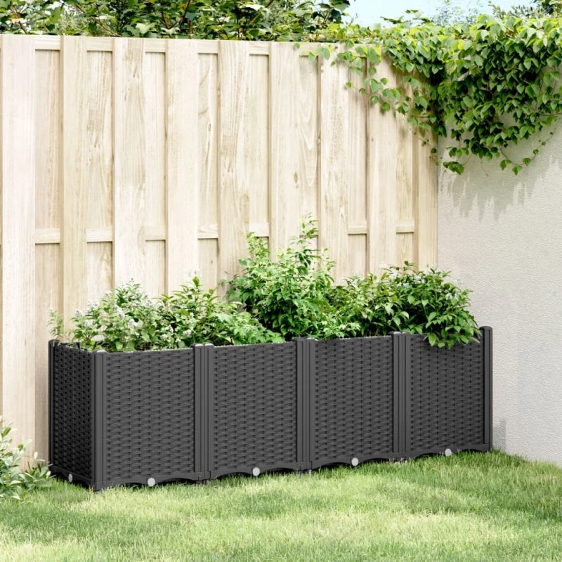Plantekasse i PP 160x40x53 cm – sort