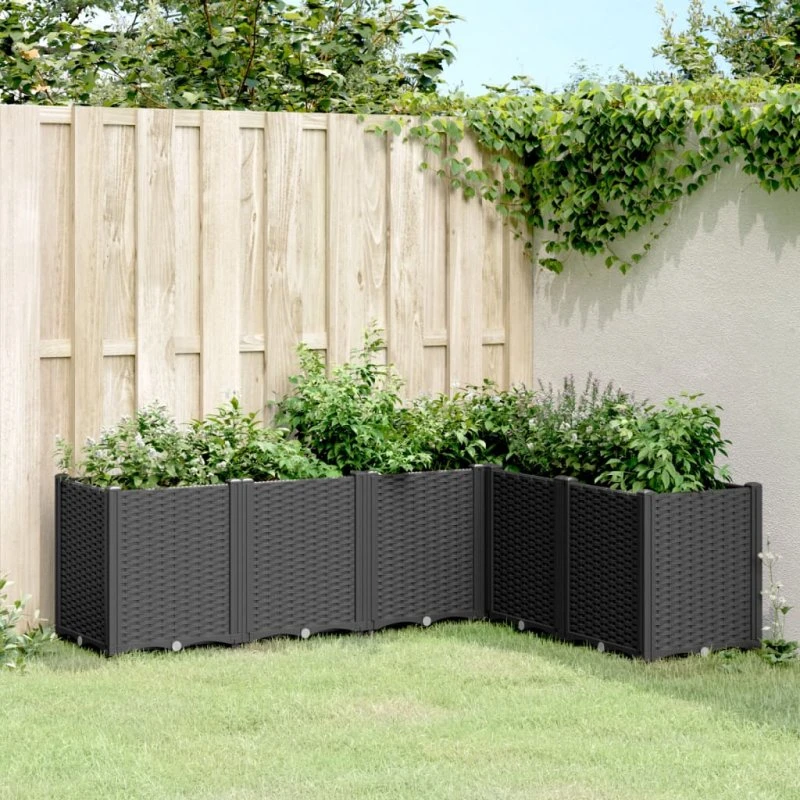 Plantekasse 160x120x53 cm i sort PP - robust & modulær