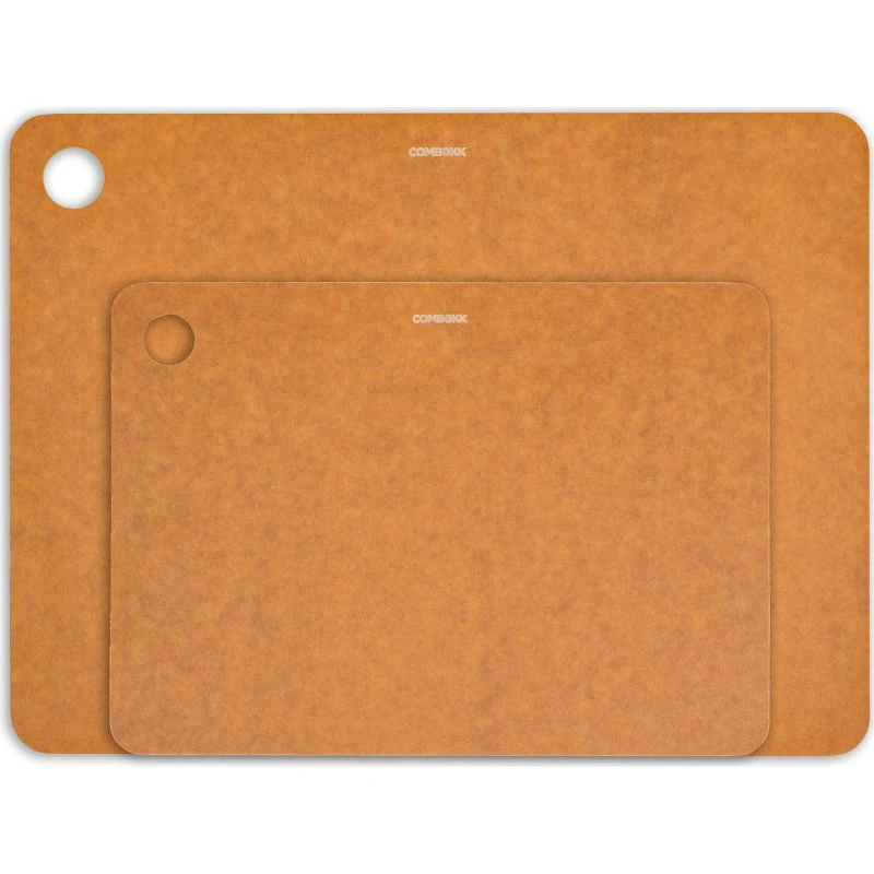 Combekk skærebræt 2 stk. – brun (stor+lille)