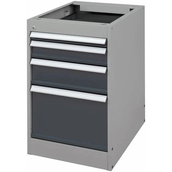 GBP Skuffesektion 800x535x665 mm – 4 låsbare skuffer, mørk grå